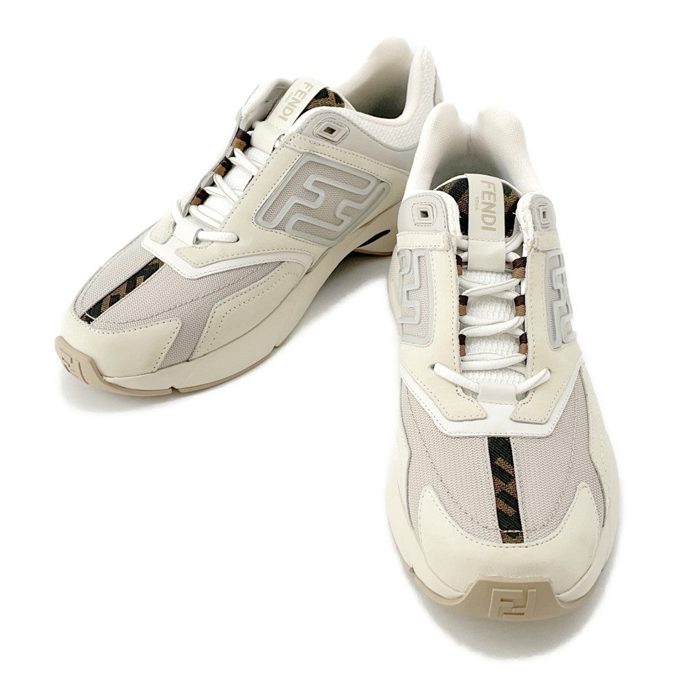 Fendi Faster Zucca Pattern Sneakers Gray7E1555 Fabric Shoes