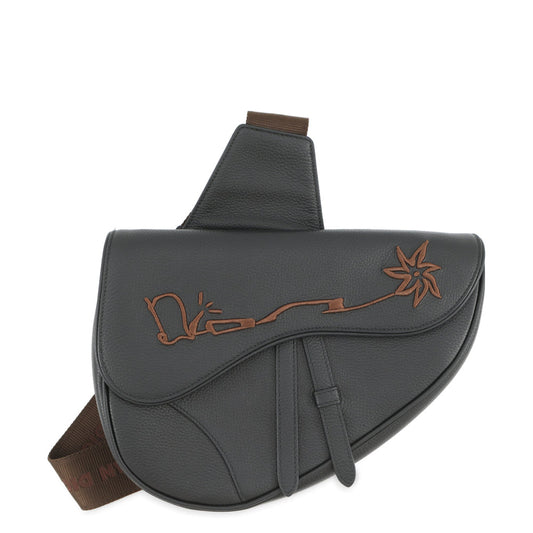 Dior Crossbody Bag x Cactus Jack Saddlebag Black1ADPO093SOT Leather