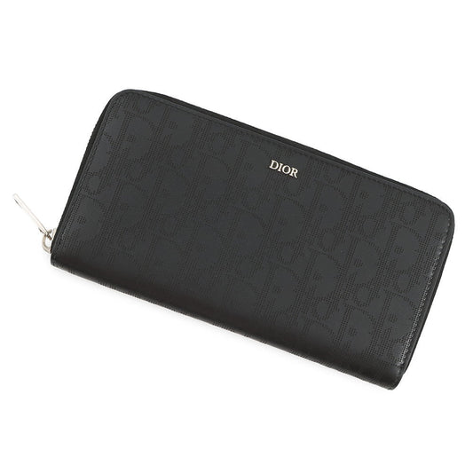 Dior Handbag Oblique Galaxy Round Wallet Black2ESBC252VPD Leather Zip