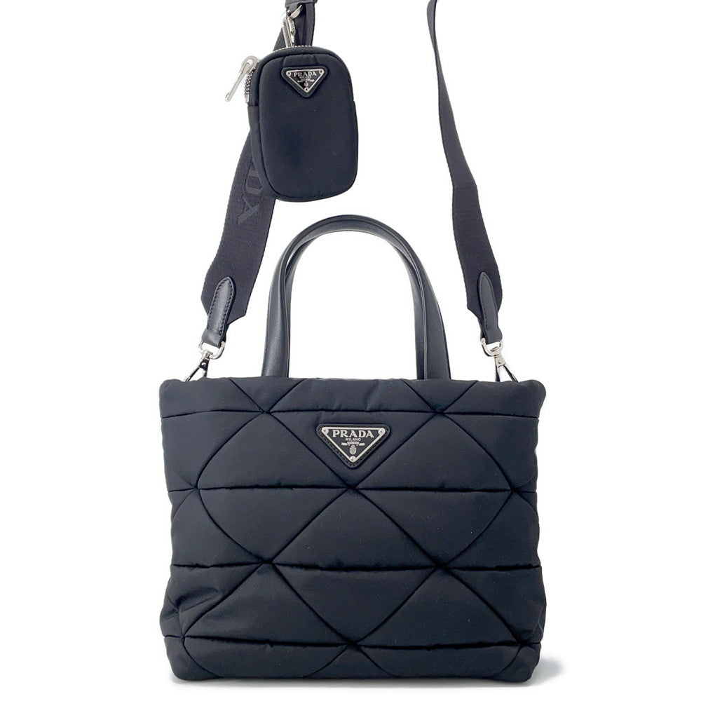 Prada Padded 2way Tote Bag Black1BG373 Nylon Small