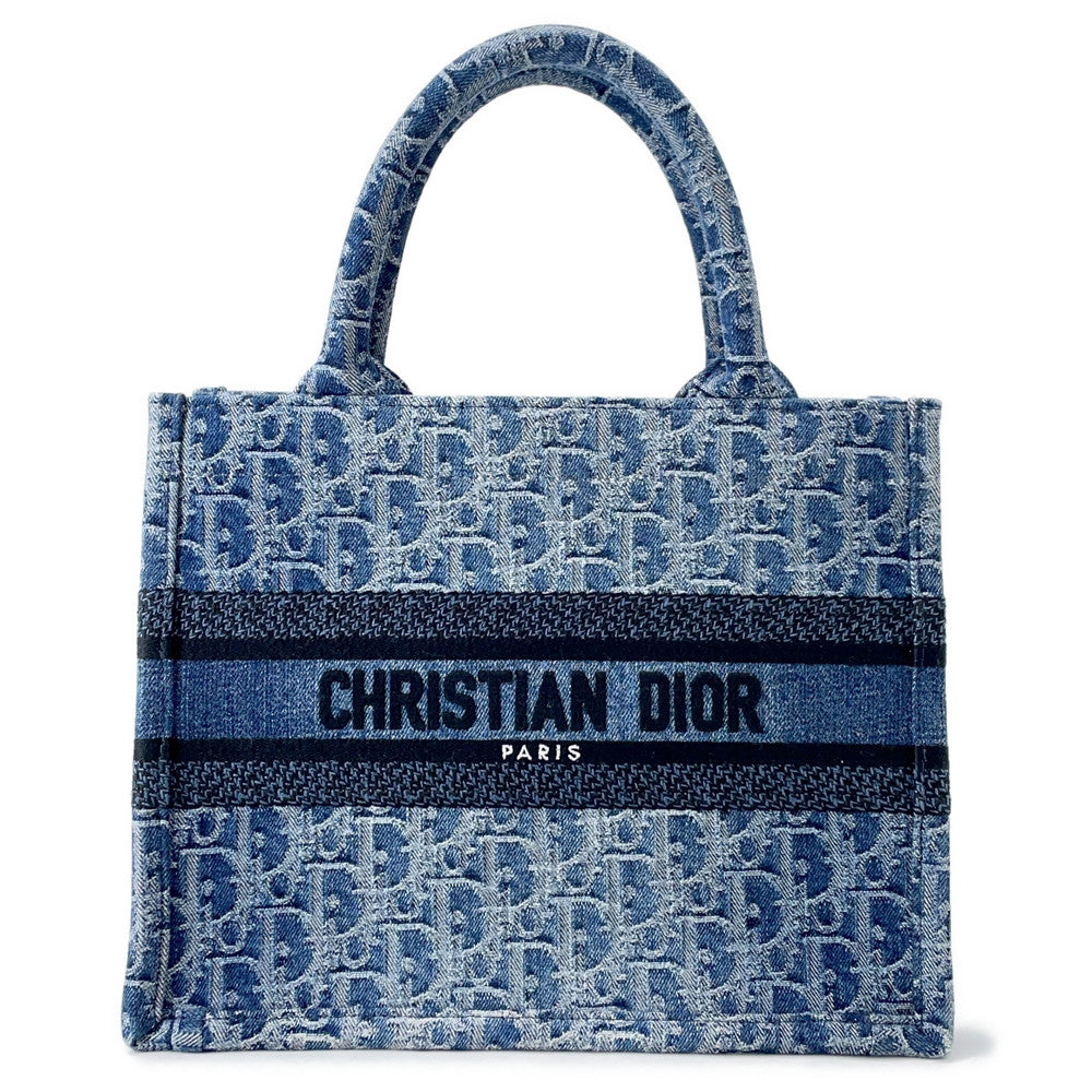 Dior Tote Bag Oblique Jacquard Book Tote BlueM1265ZEGC M49E Denim Small