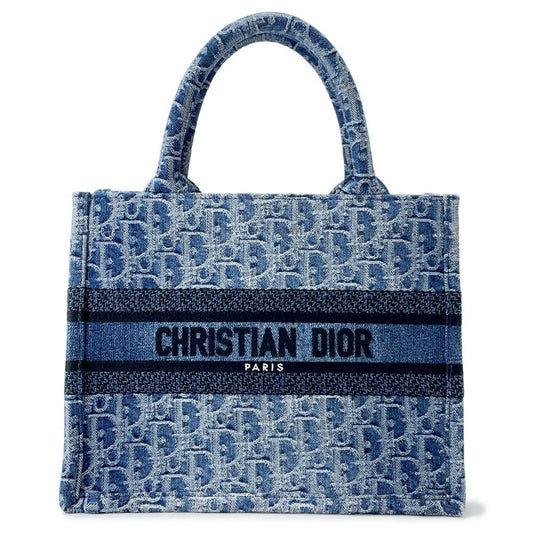 Dior Tote Bag Oblique Jacquard Book Tote BlueM1265ZEGC M49E Denim Small