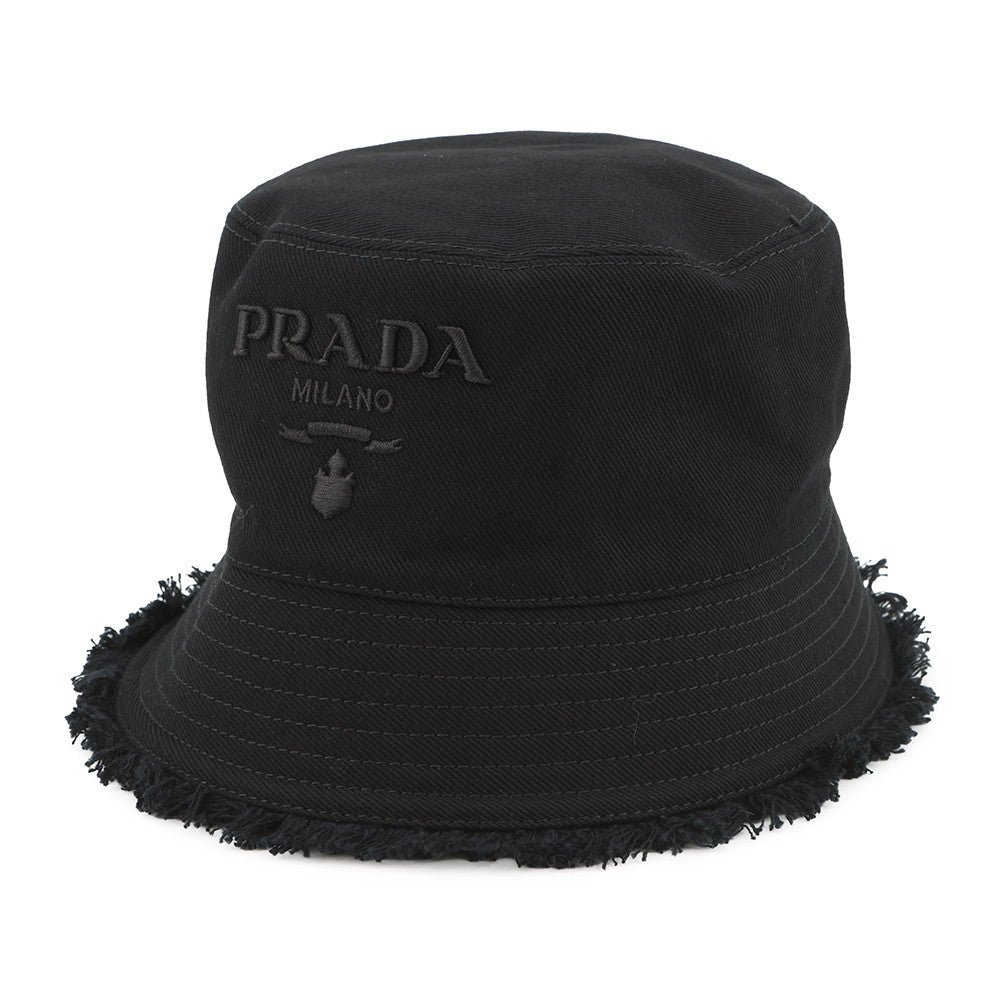 Prada Bag Drill fringe hat % Black Logo Bucket Bucket Bag
