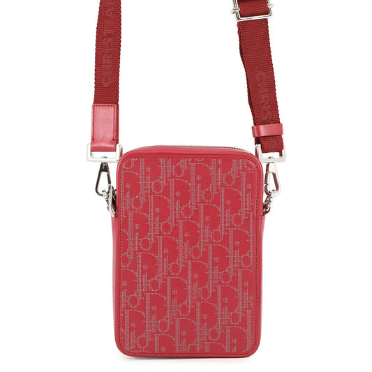Dior Shoulder Bag Oblique Galaxy World Tour Messenger Bag Leather Red