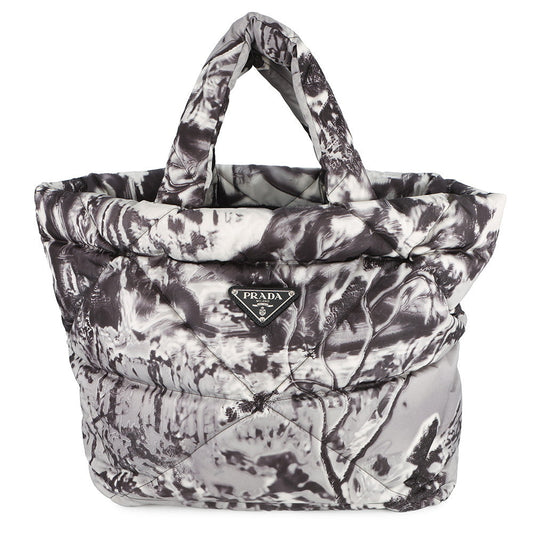 Prada Tote Bag Re- Padded Print Gray2VG082 Nylon Quilted