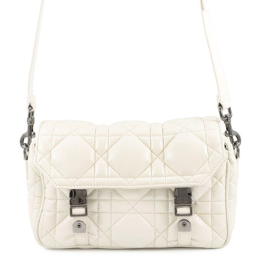 Dior Shoulder Bag Macrocannage Camp WhiteM1243BNEY Leather Small