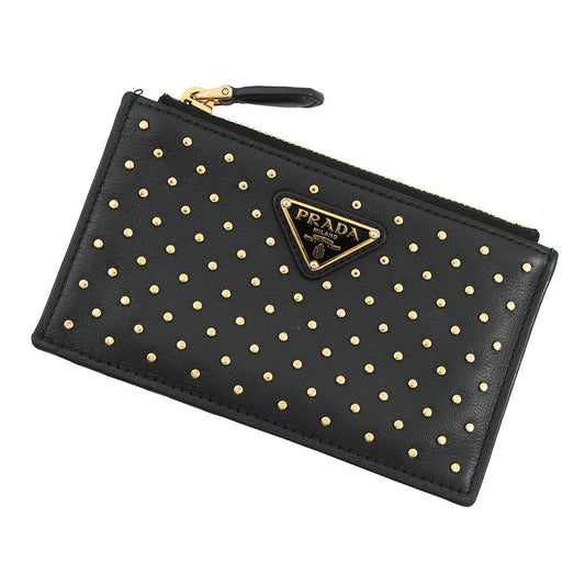 Prada Studded Fragment Case Black1MC086 Leather Handbag