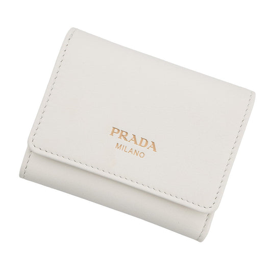 Prada Trifold wallet White1MH043 Leather Handbag