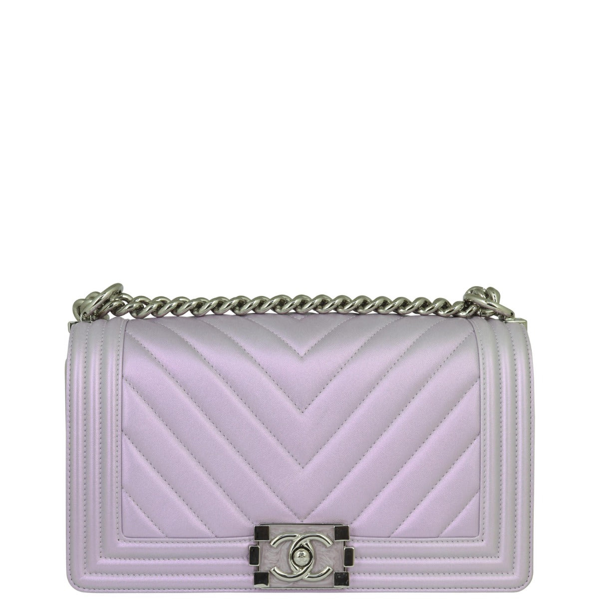 Chanel Boy Chevron Old Metallic Handbag Medium