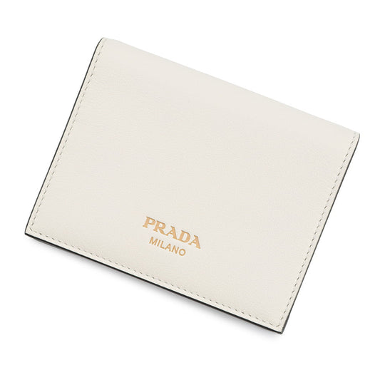 Prada Bifold Compact Wallet White1MV204 Leather Handbag