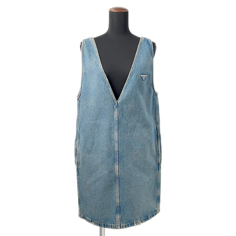 Prada Triangle dress % Denim Blue Logo Handbag