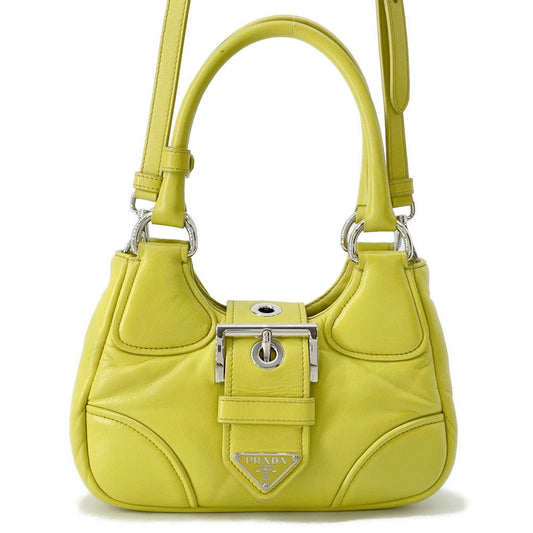 Prada Moon 2WAY Yellow1BA381 Leather Handbag