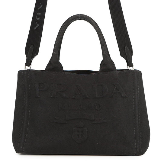 Prada Tote Bag Canapa 2way Bag Black1BG439 Canvas
