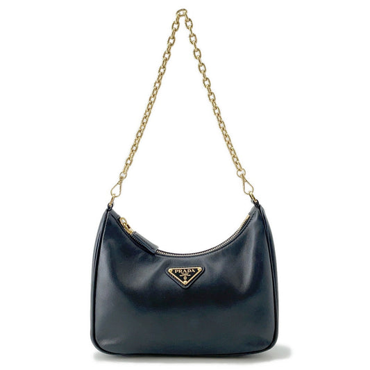 Prada Shoulder Bag Re-Edition Black1BC204 Leather Chain