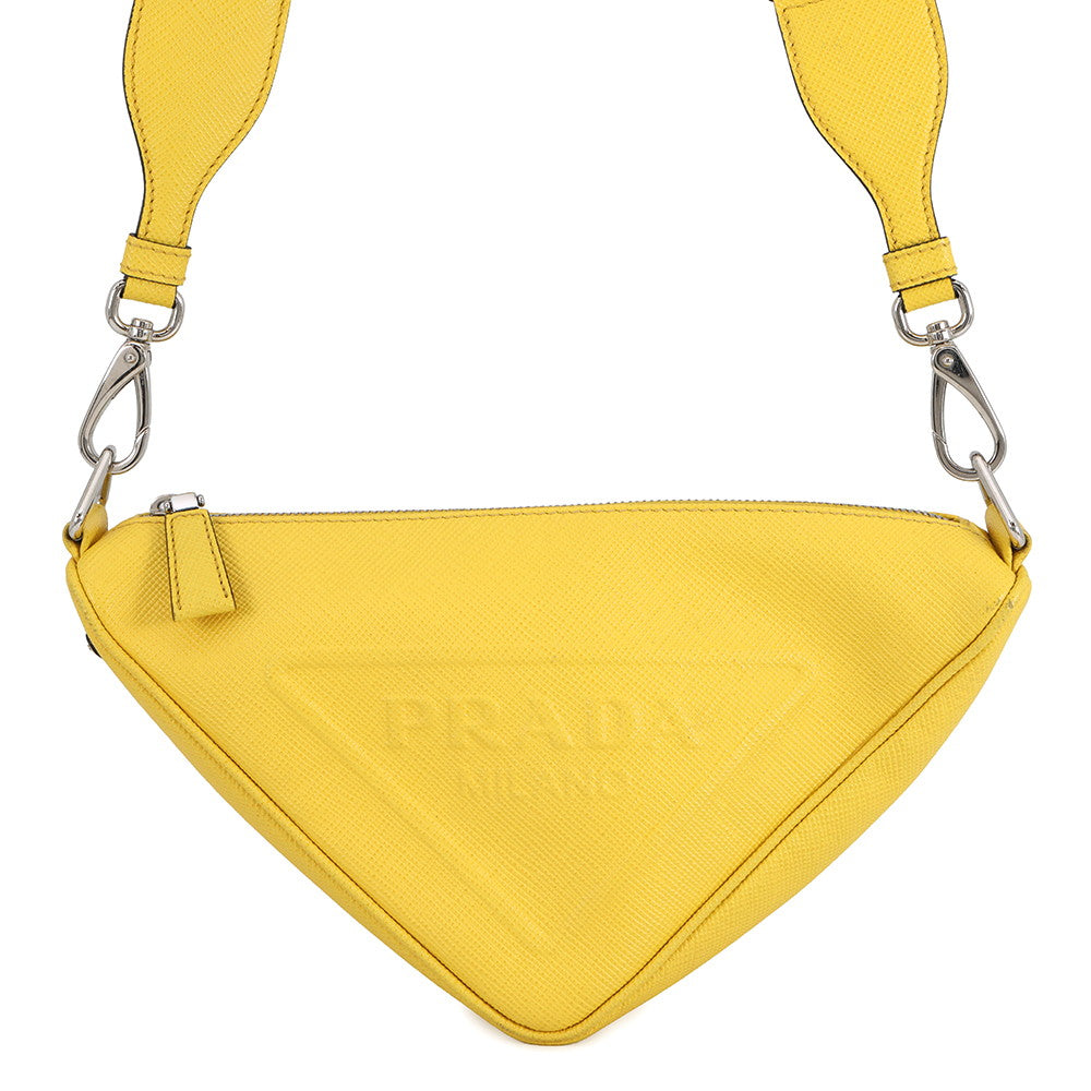 Prada Shoulder Bag Triangle Yellow2VH155 LeatherLeather Saffiano