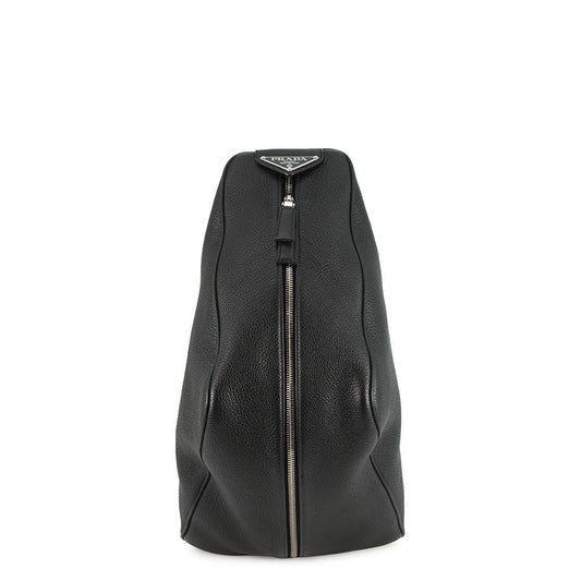 Prada Backpack Dino Triangle Black2VZ099 Leather Vitello