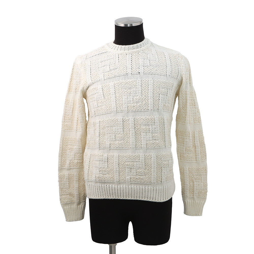 Fendi FF pullover sweater % Linen26% Nylon2% White Handbag