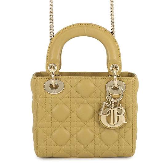 Dior Handbag Lady 2Way OliveM0505ONGE Lambskin Mini Mini Bag