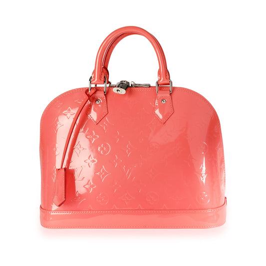 Louis Vuitton Rose Litchi Vernis Alma PM Monogram Handbag