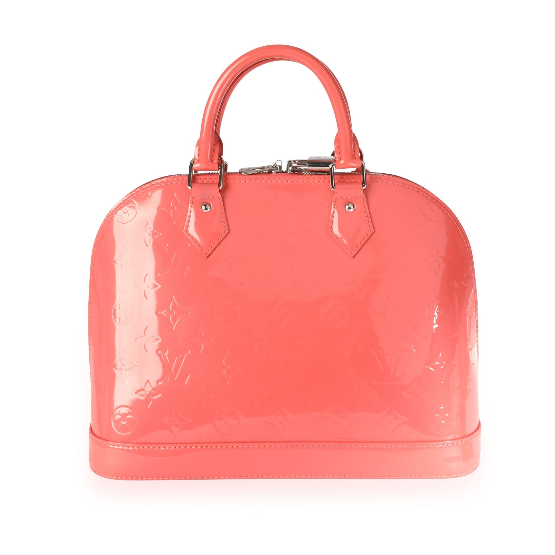 Louis Vuitton Rose Litchi Vernis Alma PM Monogram Handbag