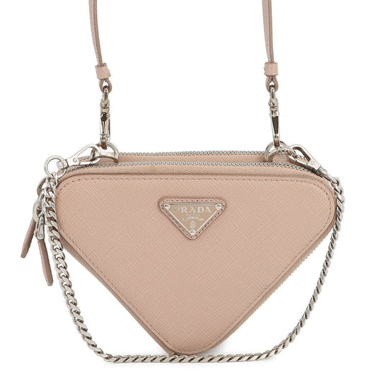 Prada Shoulder Bag Triangle 2-Way Jasmin Flower1NR015 Leather Saffiano