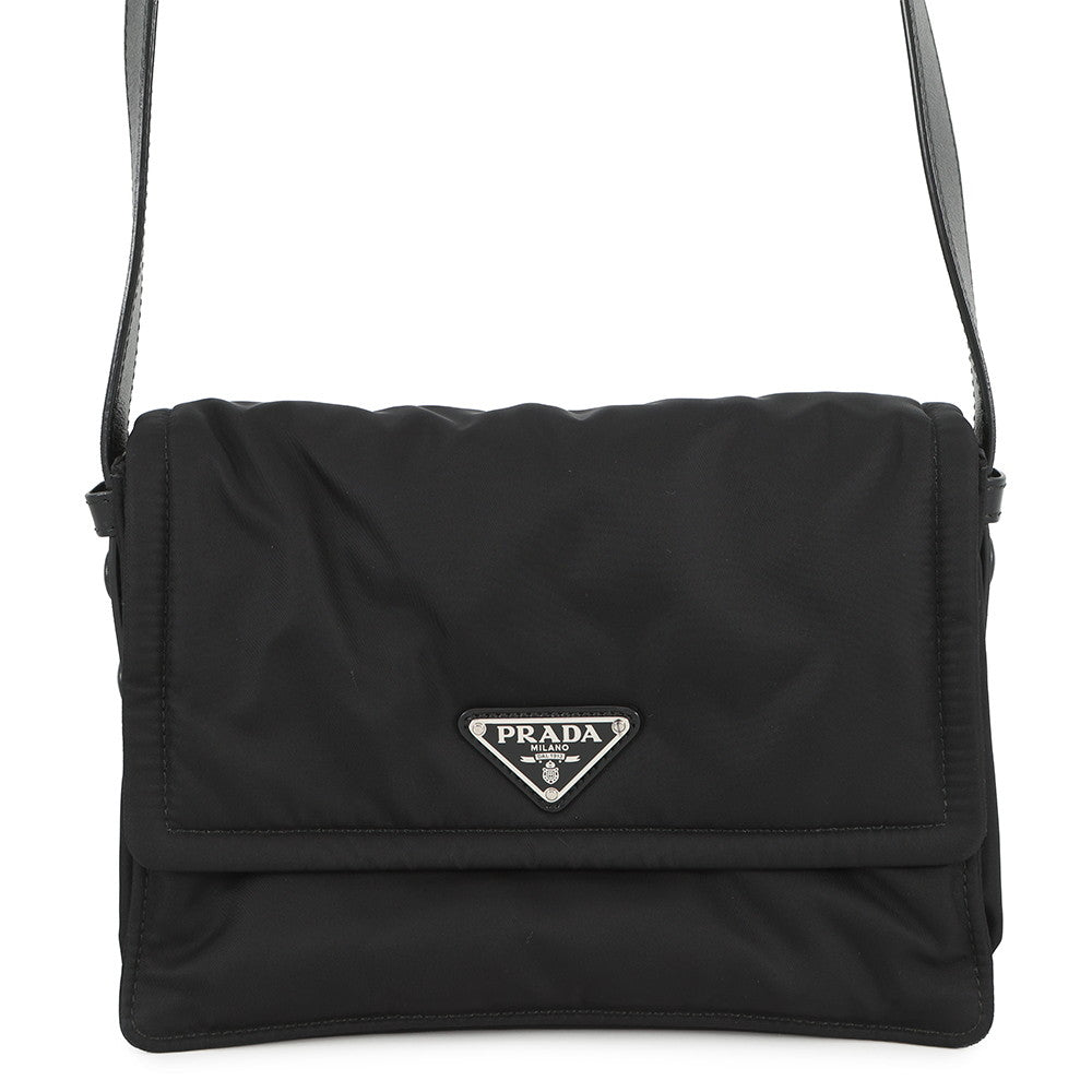 Prada Shoulder Bag Padded Re- Black1BD313 Leather Nylon Black1Bd313 Nylon Leather