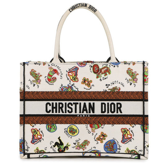 Dior Tote Bag Niki de Saint Phalle Book Tote Canvas White Multicolor