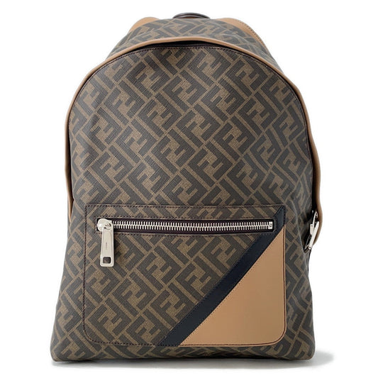 Fendi Backpack Zucca Chiodo Diagonal Brown7VZ076 Leather Medium
