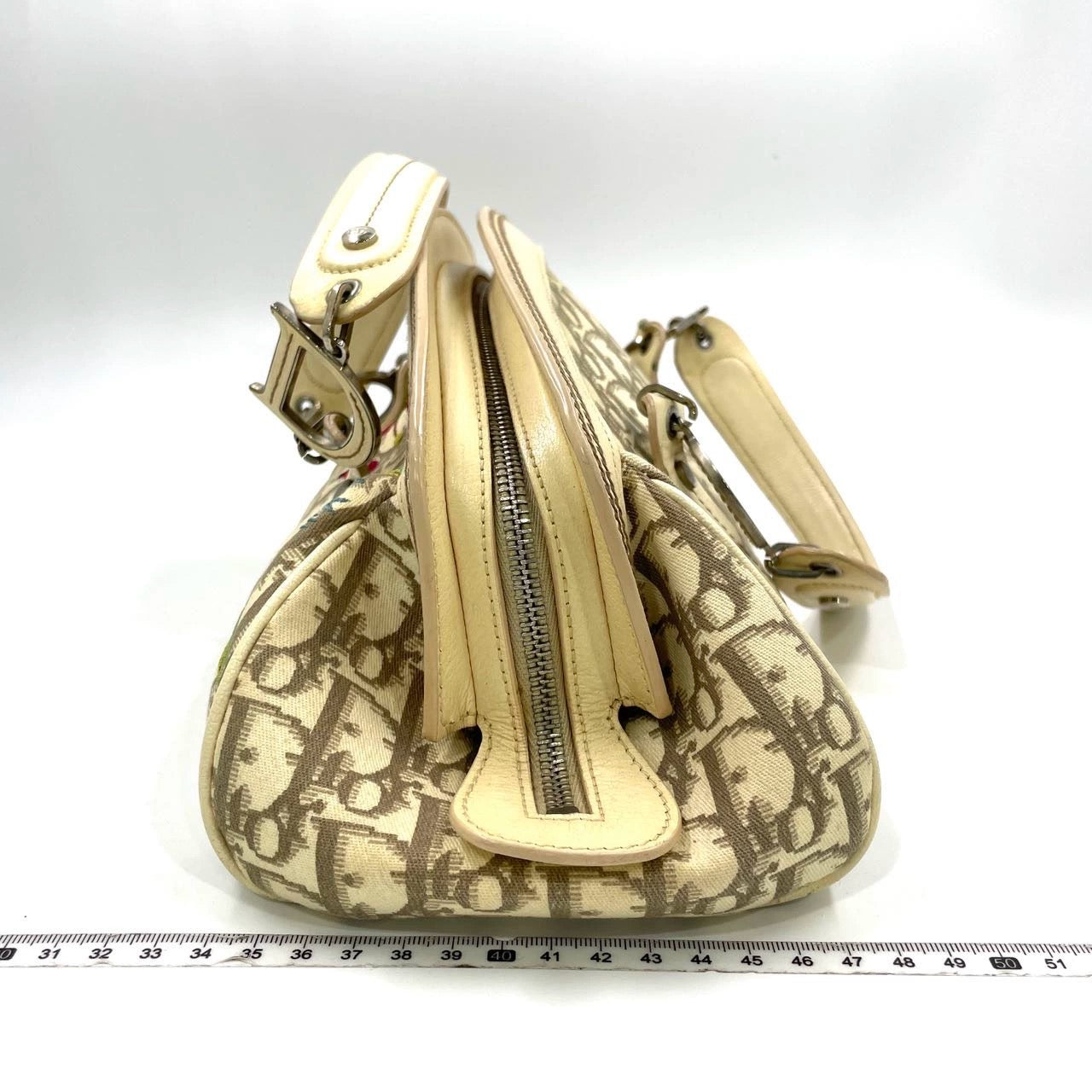 Dior Embroidered issimo Bowler Bag Top Monogram White Travel Bag