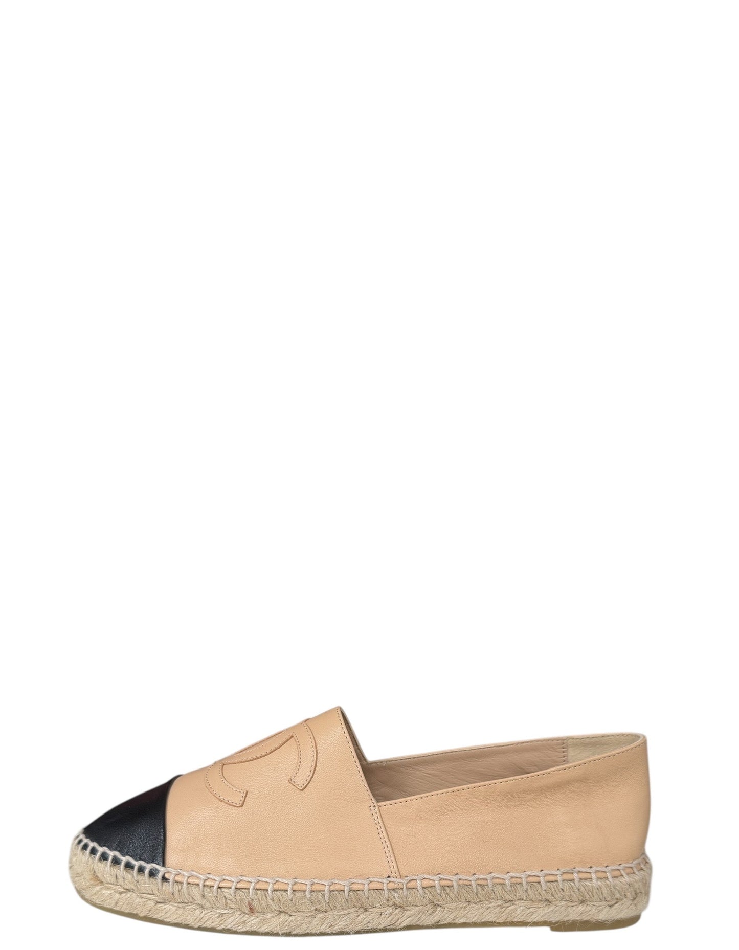 Chanel NEW Beige/Black CC Espadrilles sz 39 Accessory