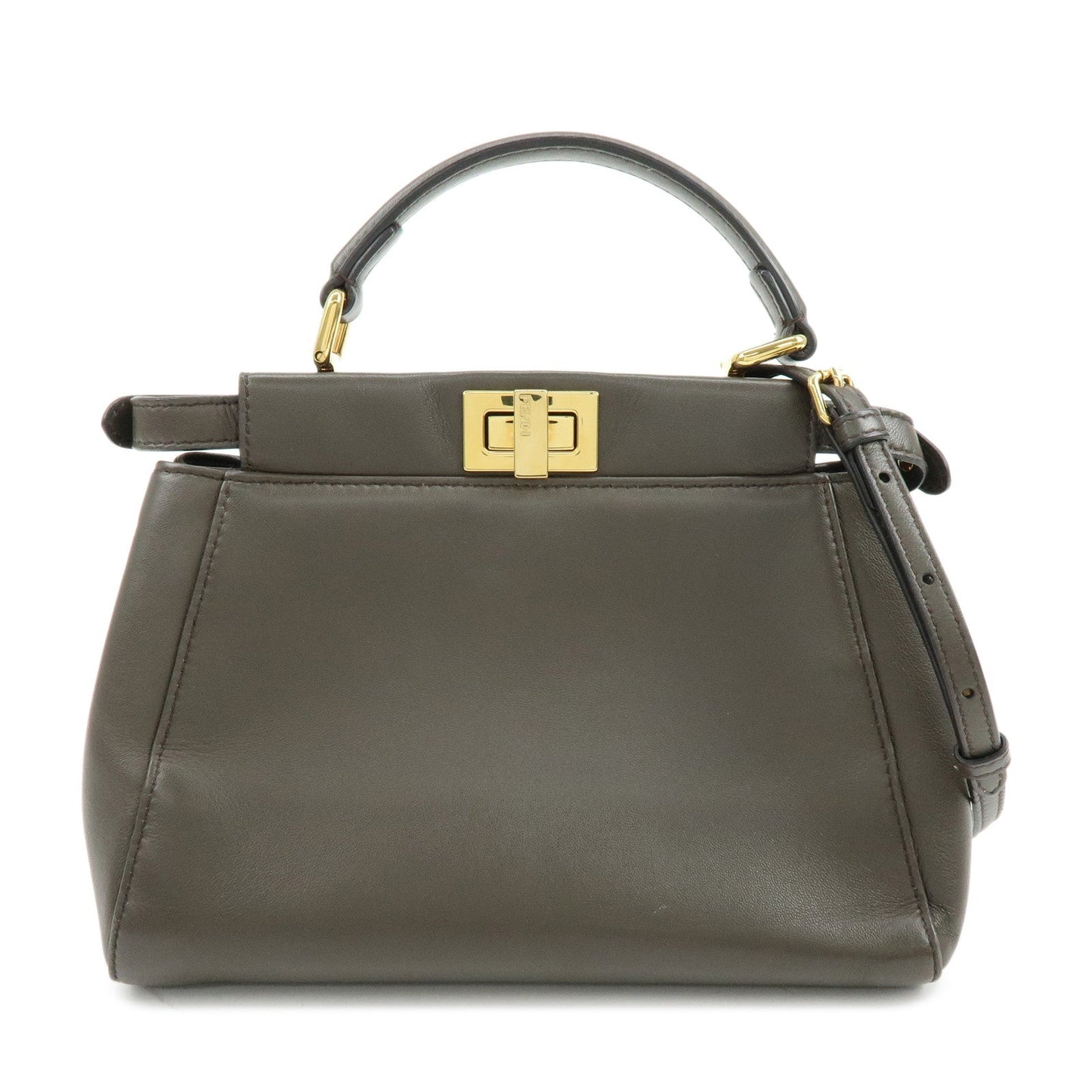 Shoulder Bag Peekaboo 2Way Bag Greige Leather Mini