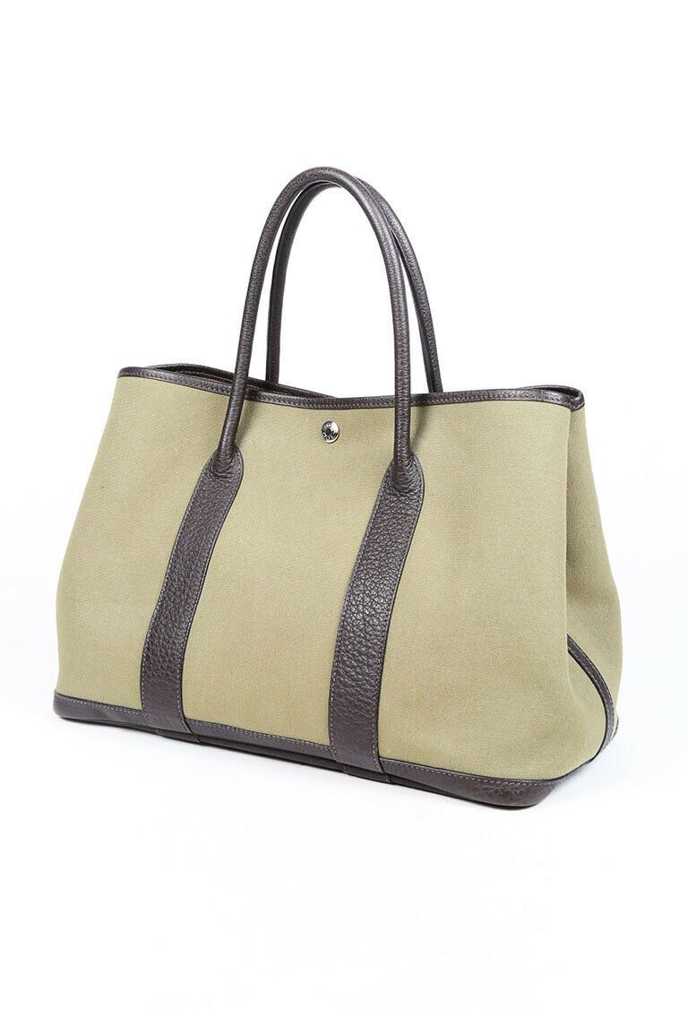 Hermes Luxury Bag Toile Garden Party Mm Vert Tote Bag