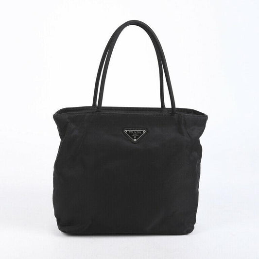 Prada Bag Tote Nylon Black Logo Tote Bag
