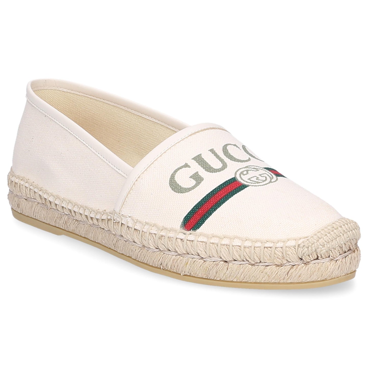 Gucci Trimmed Espadrilles Handbag Leather Canvas Travel Bag