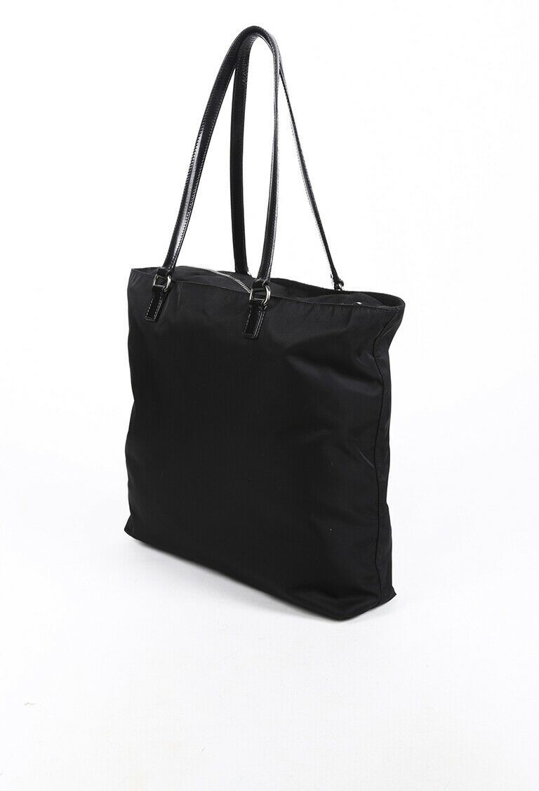 Prada Bag Tessuto Grommet Tote Nylon Black Logo Tote Bag