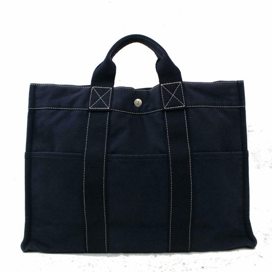 Hermes Luxury Tote Bag Deauville Navy (Shc ) Canvas Blue