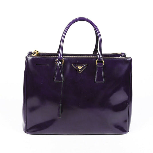 Prada Bag Spazzolato Galleria Tote Leather Patent Purple Tote Bag