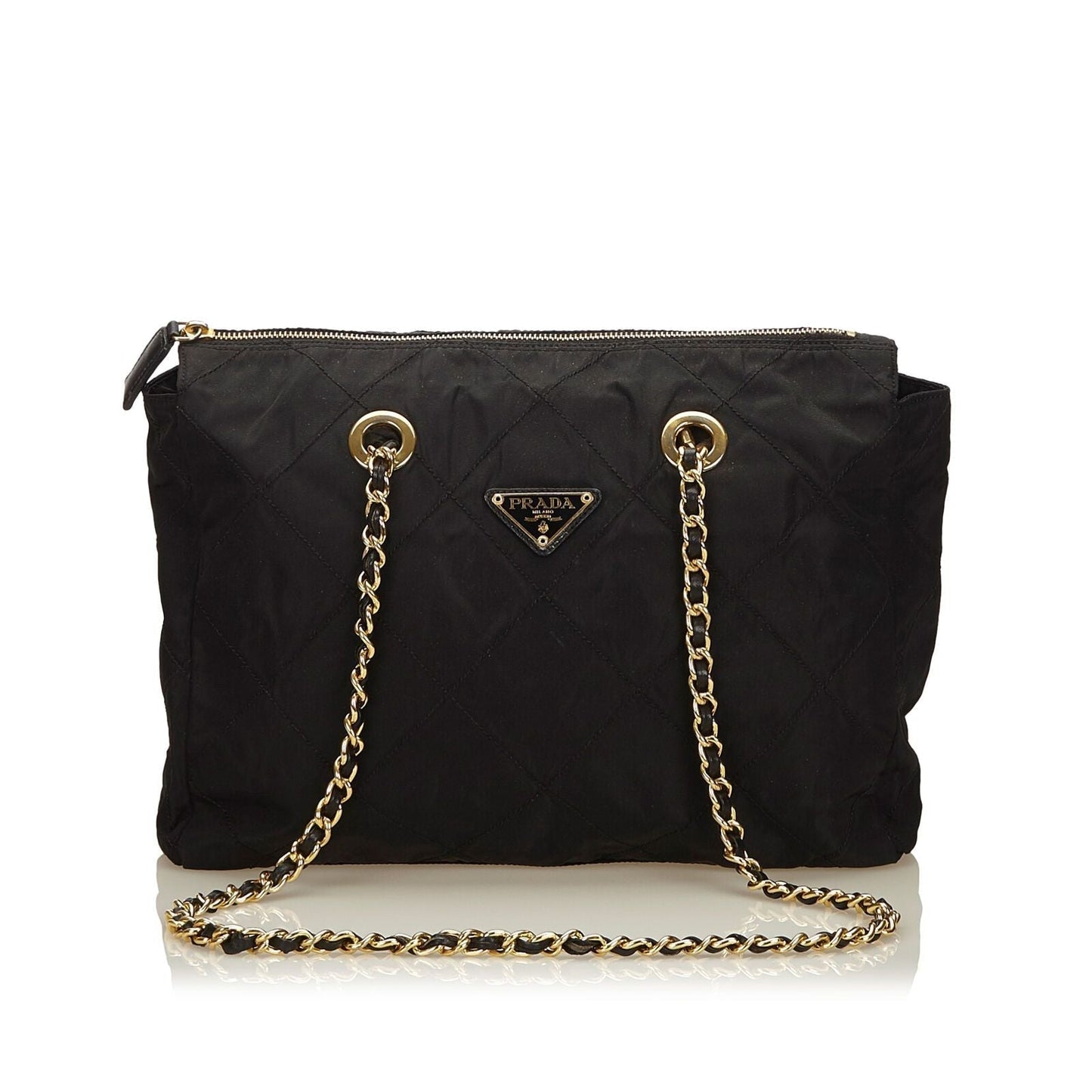 Prada Fabric Tote Bag Italy Nylon Quilted Black Tote Bag Italy