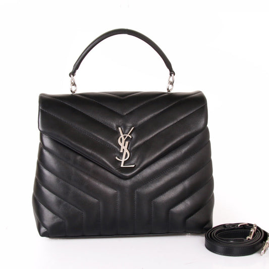 YSL Saint Laurent Loulou MatelassÃ© "Y" 9.8in 23cm Black Small Chain Handbag Ysl 494699Dv7261000