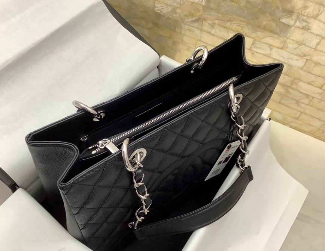 Chanel Classic Tote Bag Hardware For Women Black Silver