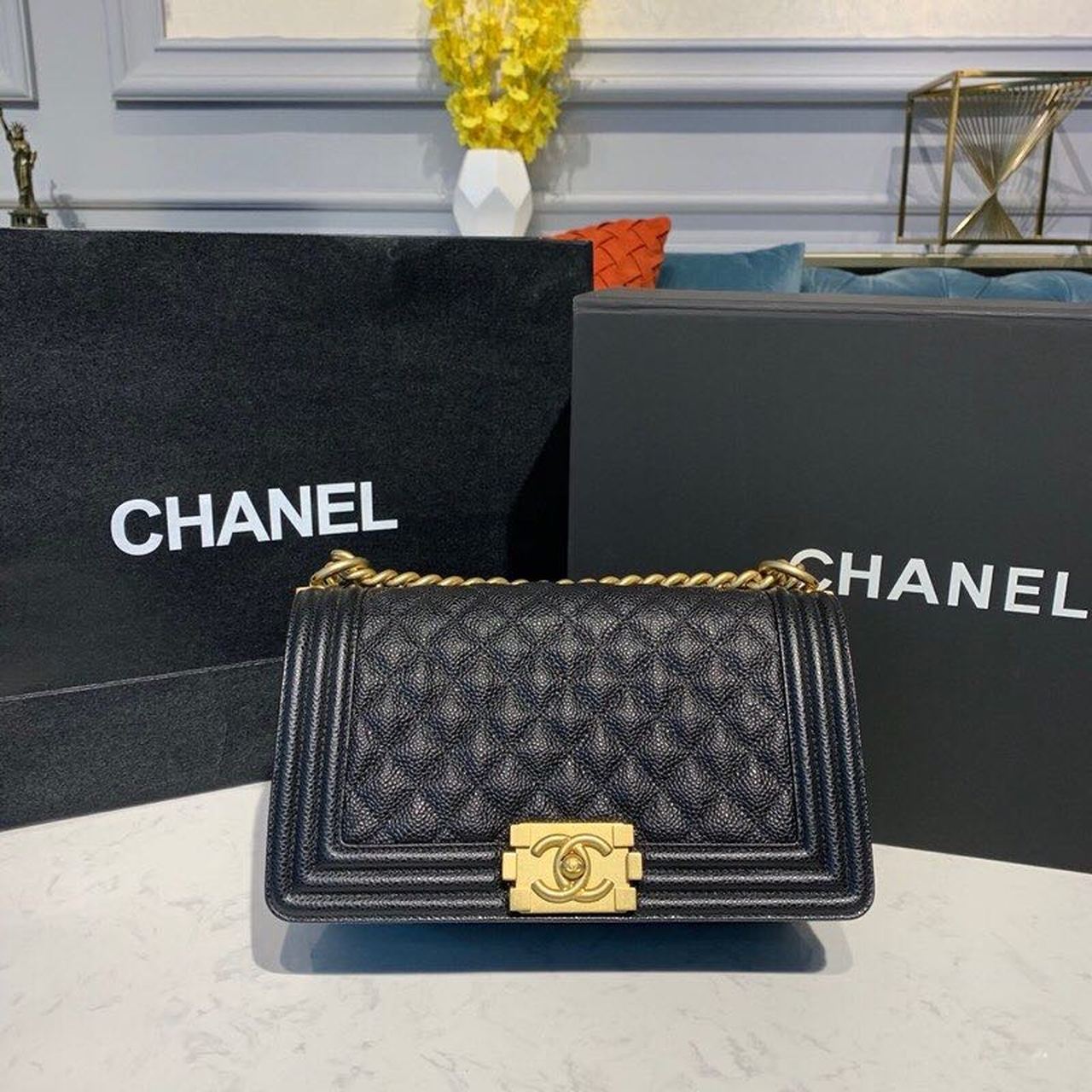 CHL Boy Toned Hardware , Black Gold Crossbody Bag 3