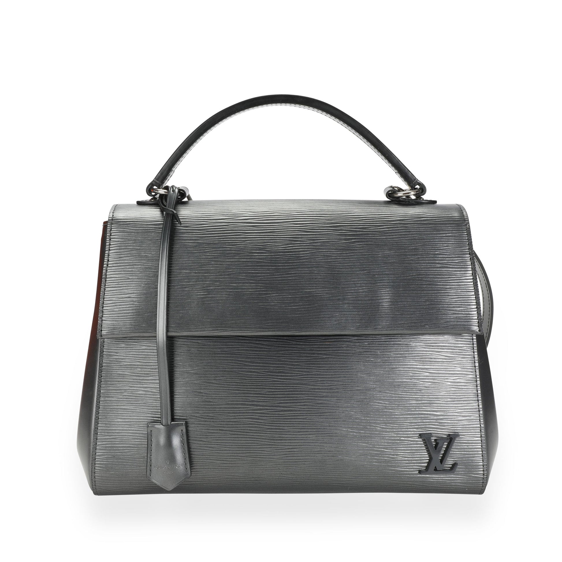 Louis Vuitton Anthracite Nacre Epi Cluny MM Leather Handbag