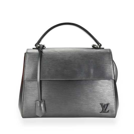Louis Vuitton Anthracite Nacre Epi Cluny MM Leather Handbag