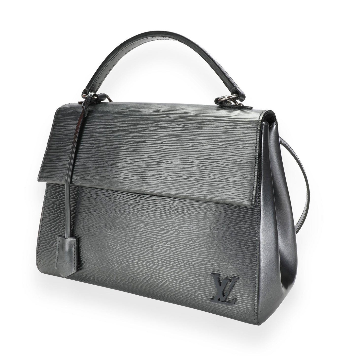 Louis Vuitton Anthracite Nacre Epi Cluny MM Leather Handbag