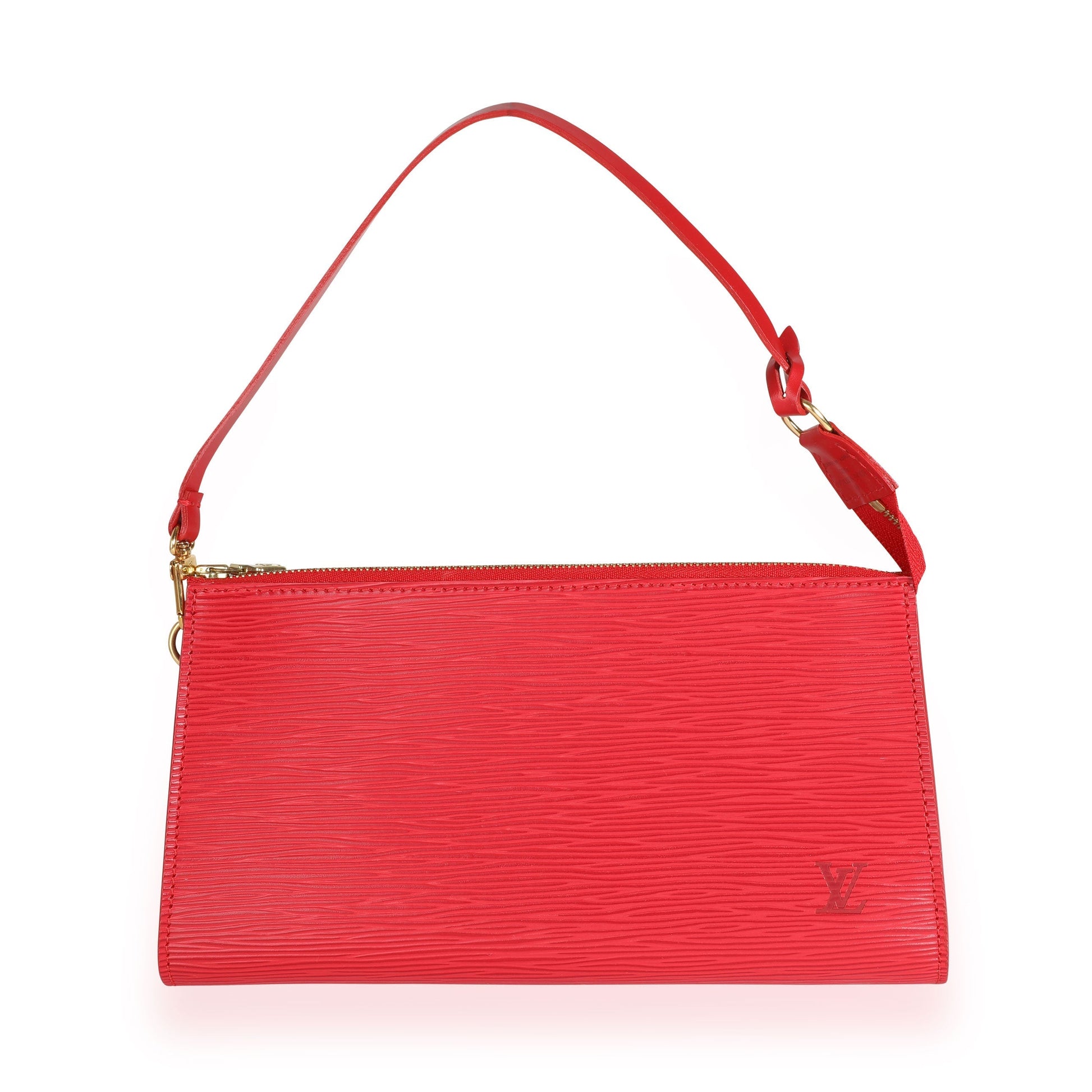 Louis Vuitton Coquelicot Epi Pochette Accessoires 24 Leather Clutch Bag