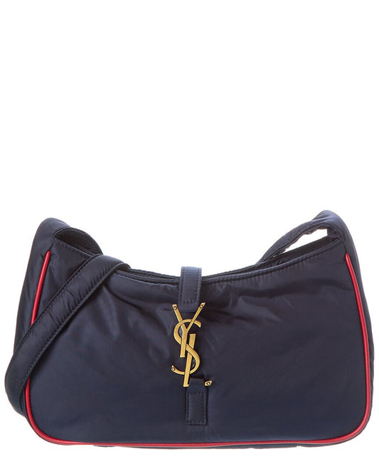 YSL Saint Laurent Le 5 À 7 Crossbody Nylon Blue Mini Crossbody Bag