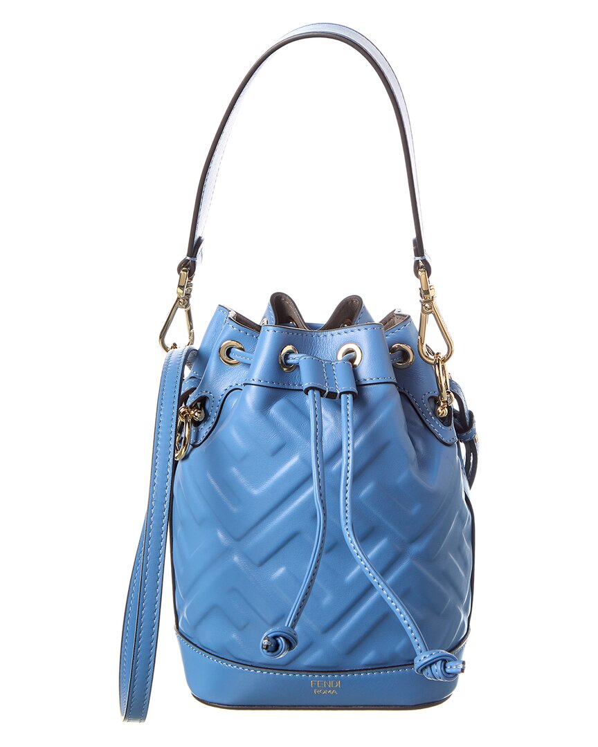 Fendi Handbag Mon Tresor Bag Leather Blue Mini Bucket Bag
