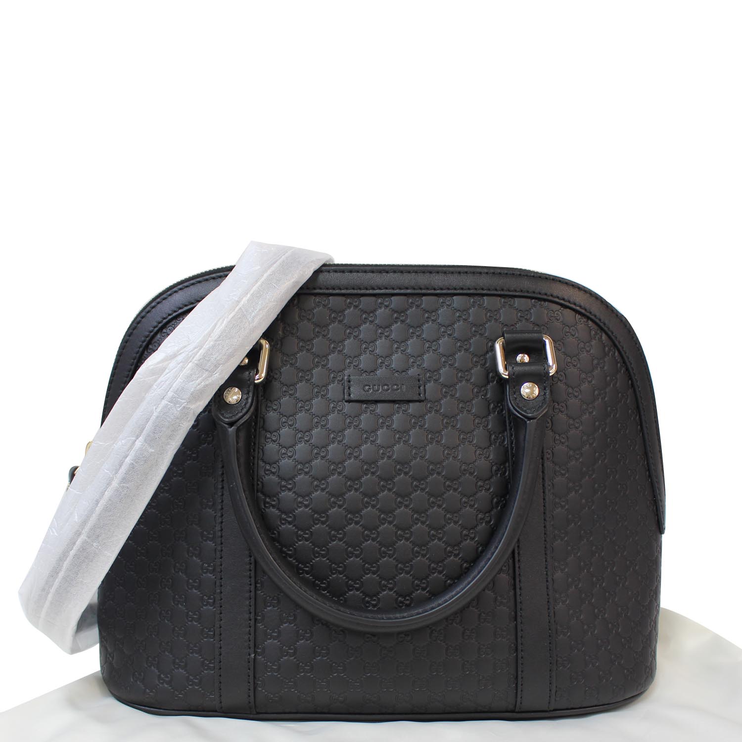Gucci Dome Microssima Shoulder Bag Leather Black