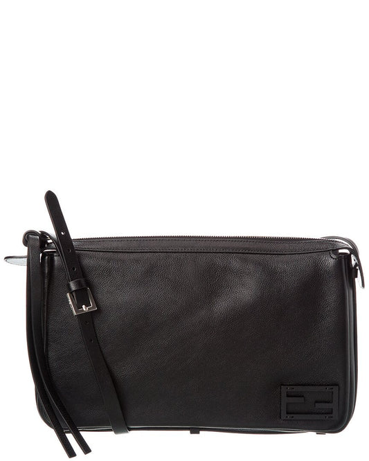Fendi Handbag Simply Shoulder Bag Leather Black Medium