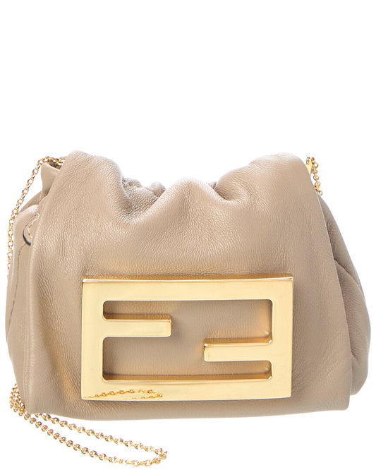 Fendi Handbag Nano Baguette Bag 2 Leather Black Mini Shoulder Bag